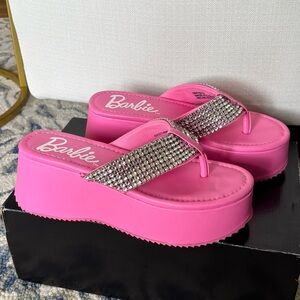 Forever 21 Barbie Platform Sandals Wedge PINK Womens 8.5 Lightly Worn